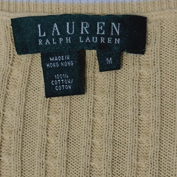 Ralph Lauren Women's Yellow Cable Knit Sweater Size Medium - Picture 3 of 3